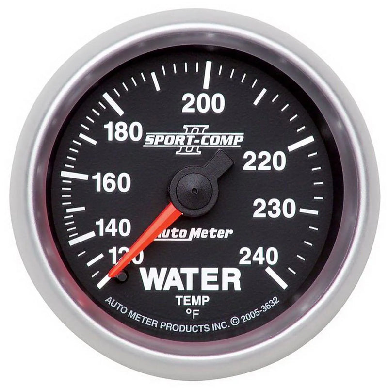 Autometer 2-1/16" Water Temperature 120-240 °F 6 Ft. Mechanical Sport-Comp II