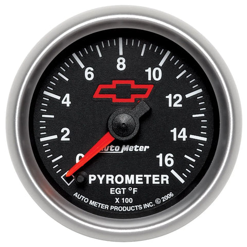 Autometer 2-1/16" Pyrometer 0-1600 °F Chevy Red Bowtie