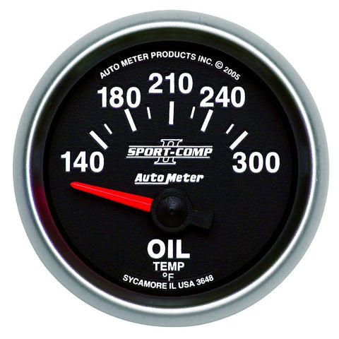 Autometer 2-1/16" Oil Temperature 140-300 °F Air-Core Sport-Comp II