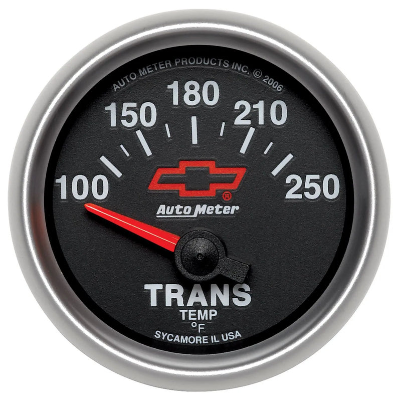 Autometer 2-1/16" Transmission Temperature 100-250 °F Chevy Red Bowtie