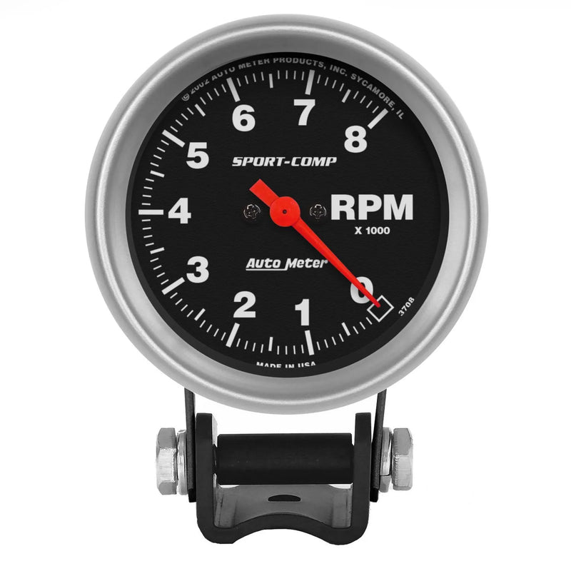Autometer 2-5/8" Pedestal Tachometer 0-8,000 RPM Sport-Comp