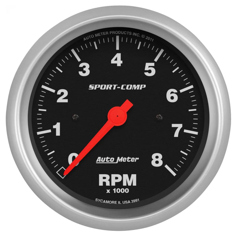 Autometer 3-3/8" In-Dash Tachometer 0-8,000 RPM Sport-Comp