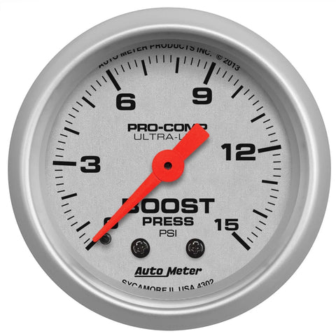Autometer 2-1/16" Boost 0-15 PSI Mechanical Ultra-Lite