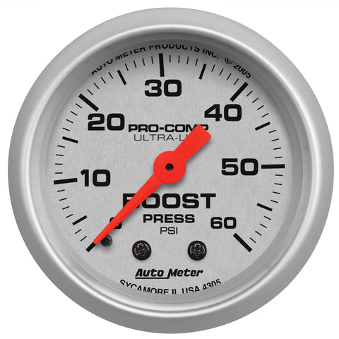 Autometer 2-1/16" Boost 0-60 PSI Mechanical Ultra-Lite