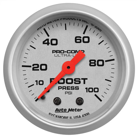 Autometer 2-1/16" Boost 0-100 PSI Mechanical Ultra-Lite