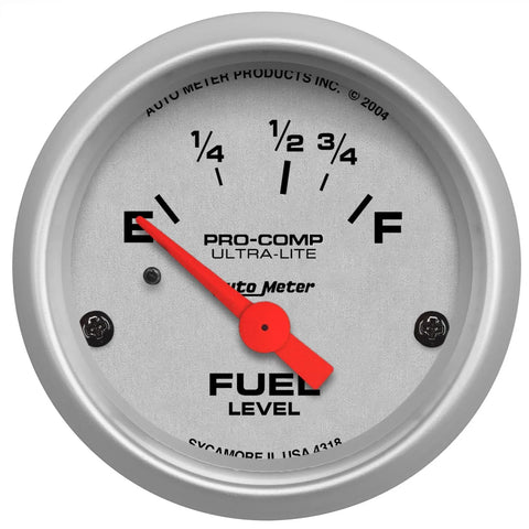 Autometer 2-1/16" Fuel Level 16-158 ohm Air-Core Ultra-Lite
