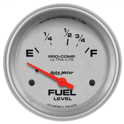 Autometer 2-5/8" Fuel Level 16-158 ohm Air-Core Ultra-Lite
