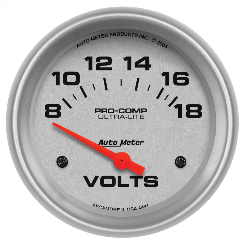 Autometer 2-5/8" Voltmeter 8-18V Air-Core Ultra-Lite