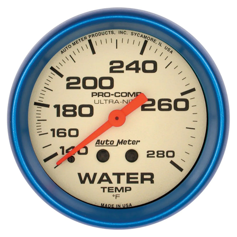 Autometer 2-5/8" Water Temperature 140-280 °F 6 Ft. Mechanical Ultra-Nite