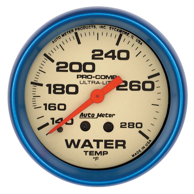 Autometer 2-5/8" Water Temperature 140-280 °F 4 Ft. Mechanical Ultra-Nite