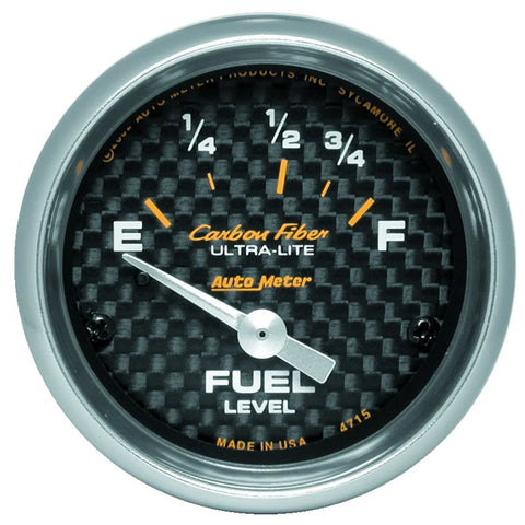 Autometer 2-1/16" Fuel Level 73-10 ohm Air-Core Carbon Fiber