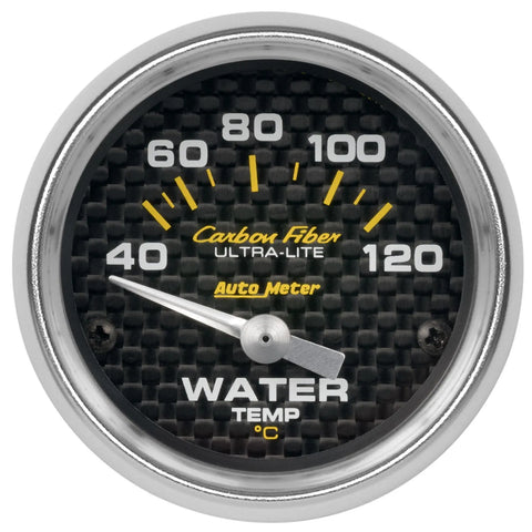Autometer 2 1/16" Water Temperature 40-120°C Air-Core Carbon Fiber