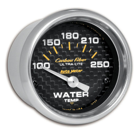 Autometer 2-1/16" Water Temperature 100-250 °F Air-Core Carbon Fiber