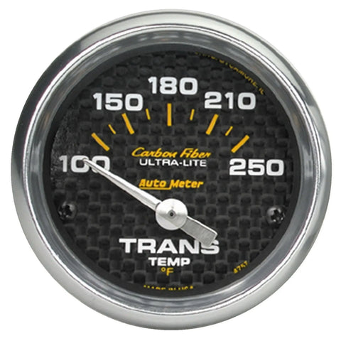 Autometer 2-1/16" Transmission Temperature 100-250 °F Air-Core Carbon Fiber