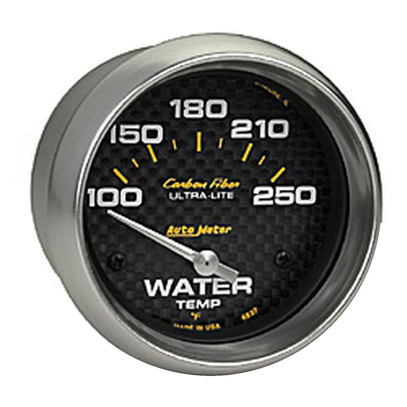 Autometer 2-5/8" Water Temperature 100-250 °F Air-Core Carbon Fiber