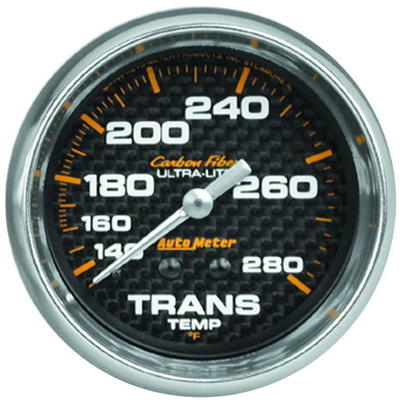 Autometer 2-5/8" Transmission Temperature 140-280 °F Mechanical Carbon Fiber
