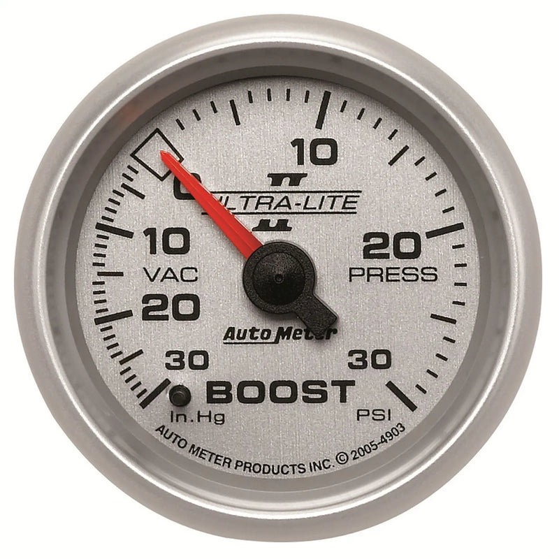 Autometer 2-1/16" Boost/Vacuum 30 In HG/30 PSI Mechanical Ultra-Lite II
