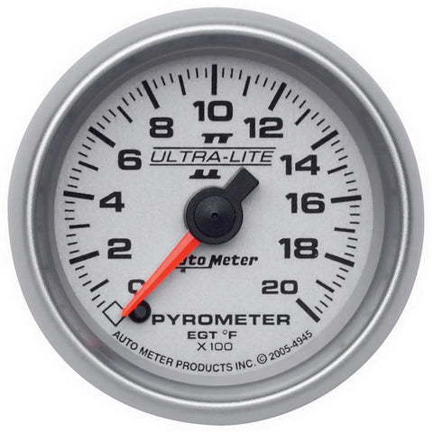 Autometer 2-1/16" Pyrometer 0-2000 °F Stepper Motor Ultra-Lite II