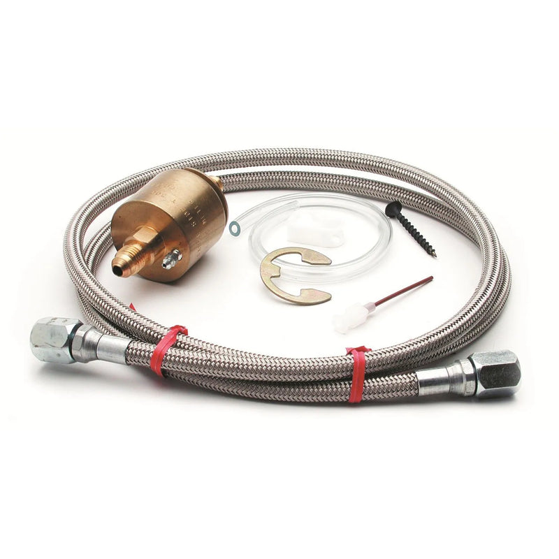 Autometer Fuel Pressure Isolator Kit for 100 PSI Gauges Brass Incl. 4Ft. #4 Braided Stainless Line
