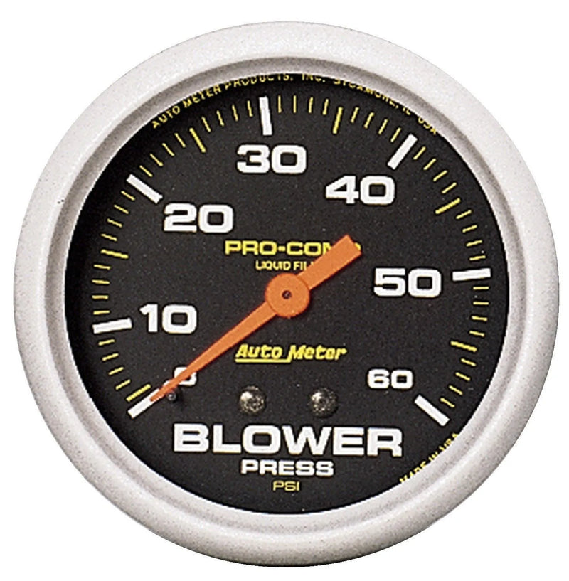 Autometer 2-5/8" Blower Pressure 0-60 PSI Mechanical w/Memory Liquid Filled Pro-Comp