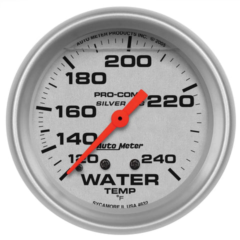 Autometer 2-5/8" Water Temperature 120-240 °F 6 Ft. Mechanical Liquid Filled