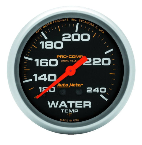 Autometer 2-5/8" Water Temperature 120-240 °F 12 Ft. Mechanical Liquid Filled Pro-Comp