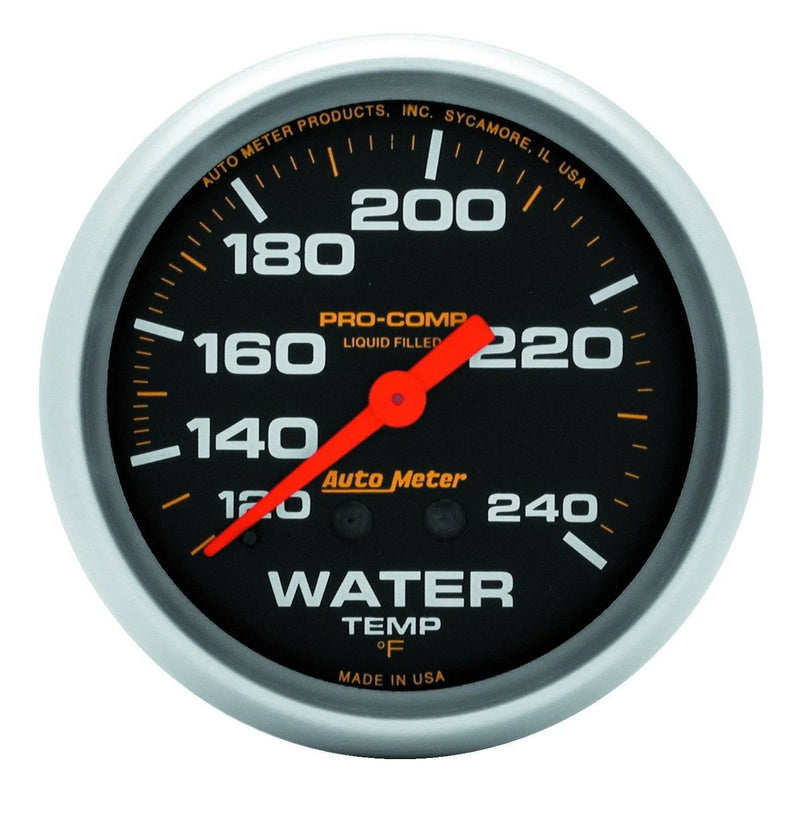 Autometer 2-5/8" Water Temperature 120-240 °F 12 Ft. Mechanical Liquid Filled Pro-Comp