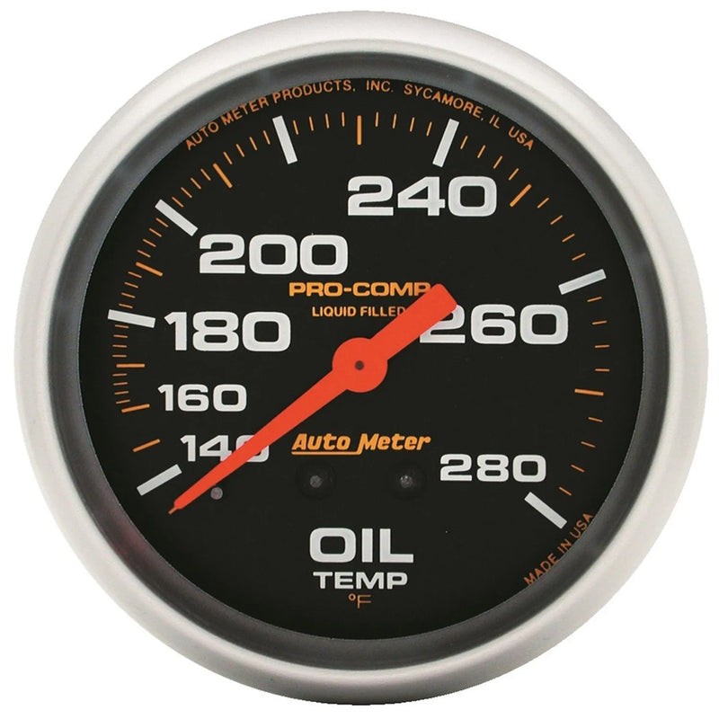 Autometer 2-5/8" Oil Temperature 140-280 °F 12 Ft. Mechanical Liquid Filled Pro-Comp