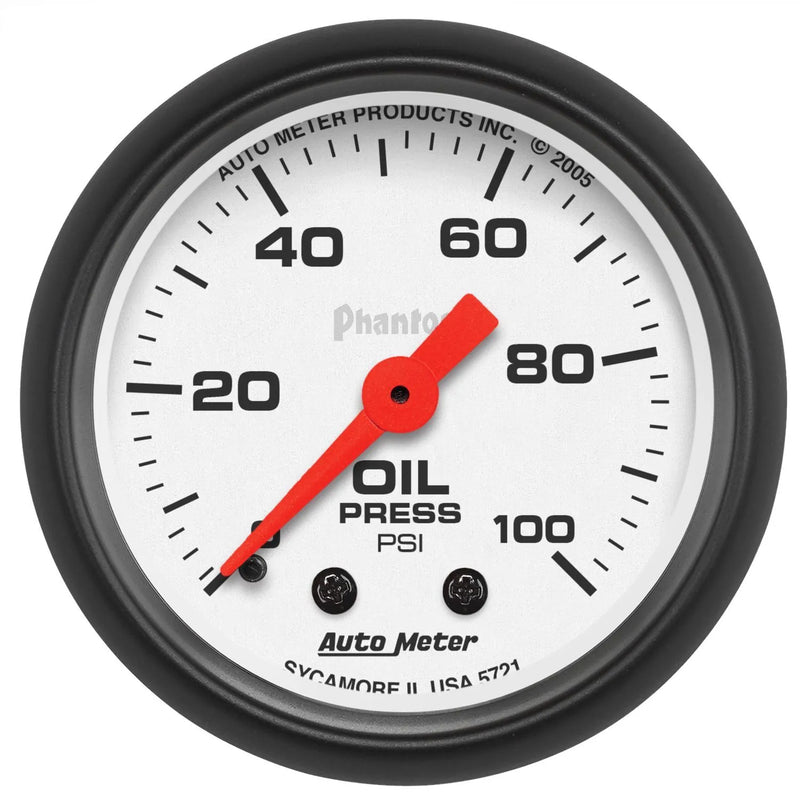 Autometer 2-1/16" Oil Pressure 0-100 PSI Mechanical Phantom