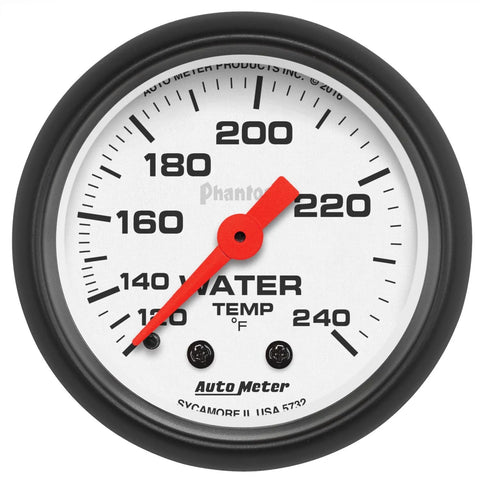 Autometer 2-1/16" Water Temperature 120-240 °F 6 Ft. Mechanical Phantom