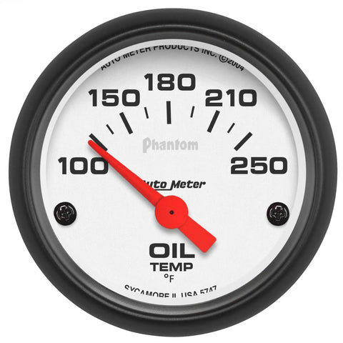 Autometer 2-1/16" Oil Temperature 100-250 °F Air-Core