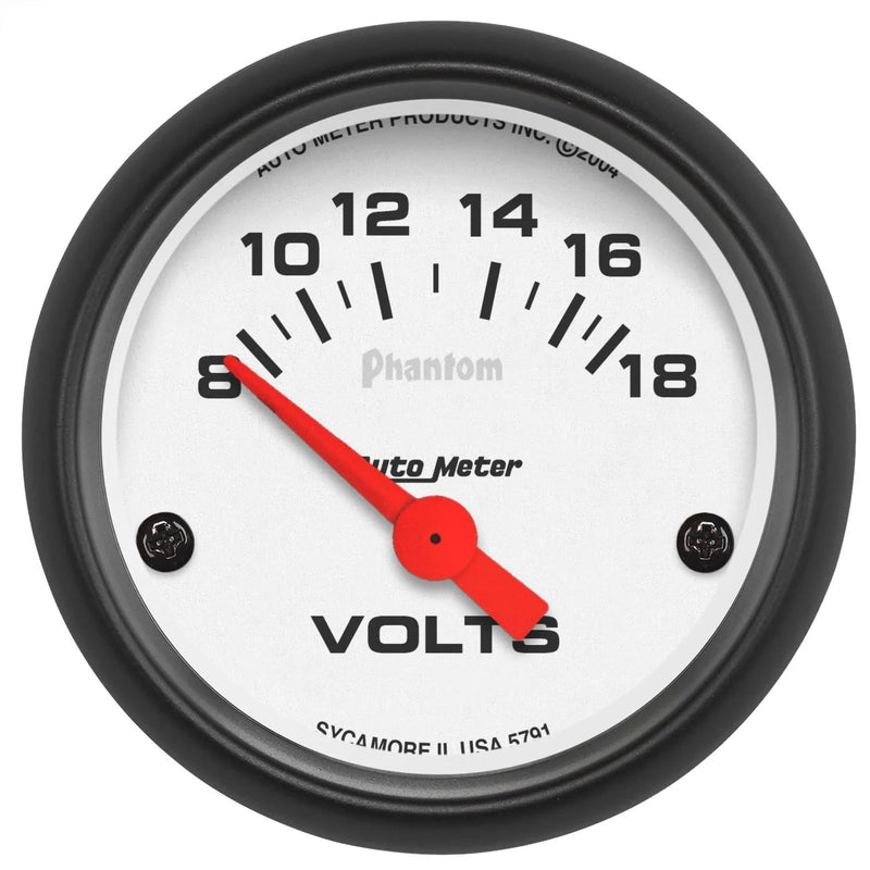 Autometer 2-1/16" Voltmeter 8-18V Air-Core Phantom