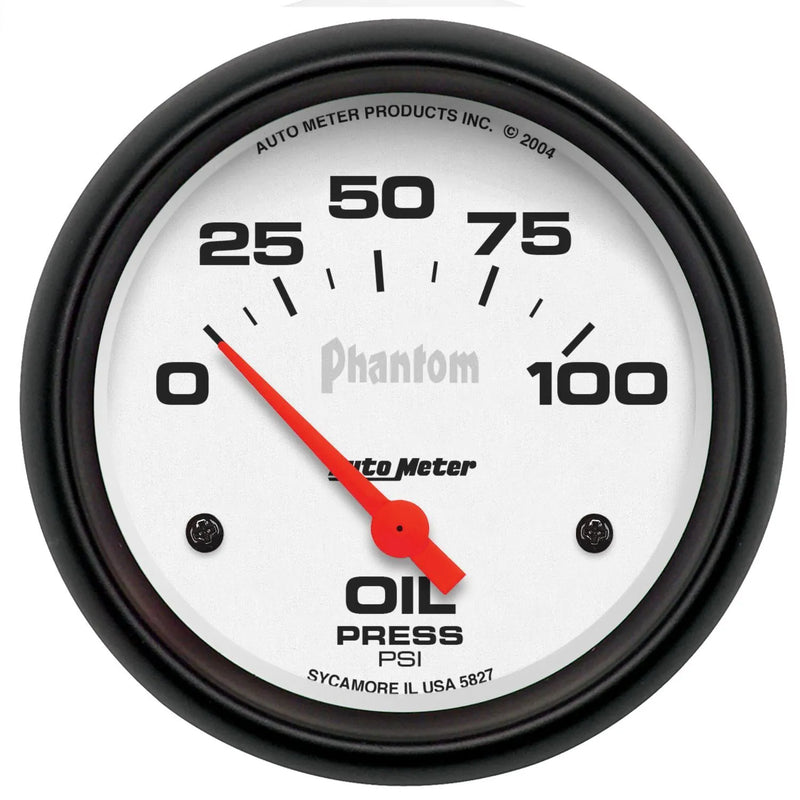 Autometer 2-5/8" Oil Pressure 0-100 PSI Air-Core Phantom