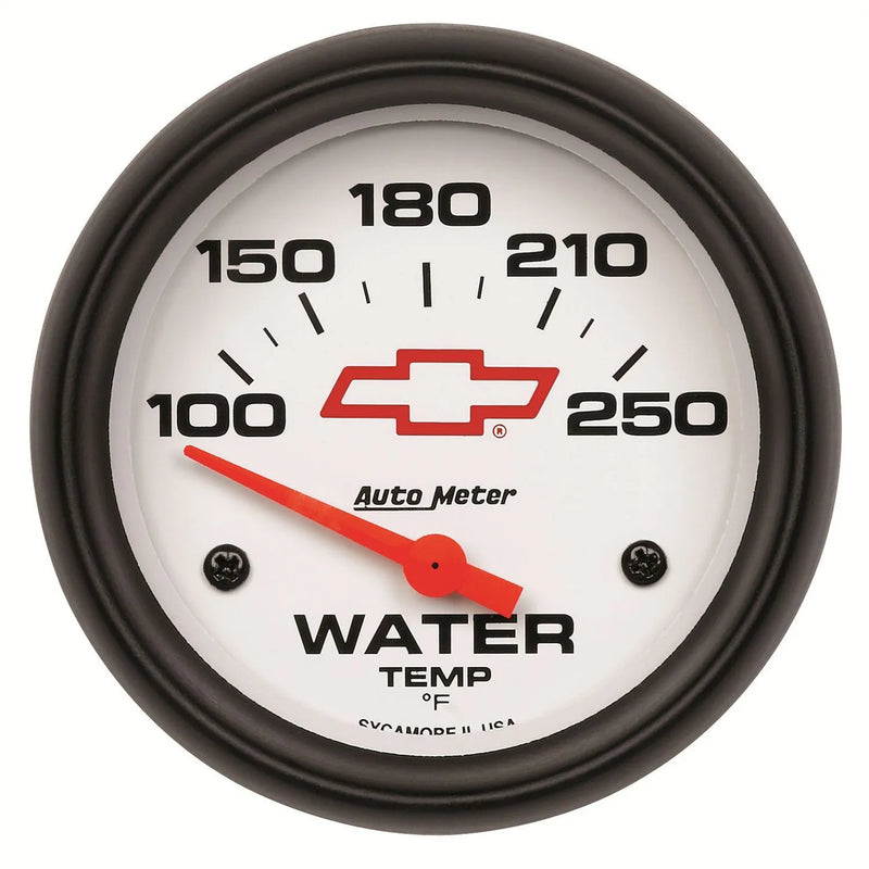 Autometer 2-5/8" Water Temperature 100-250 °F Chevy Red Bowtie
