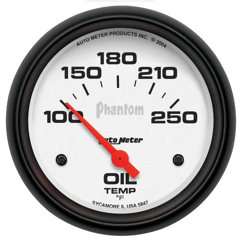 Autometer 2-5/8" Oil Temperature 100-250 °F Air-Core