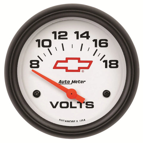 Autometer 2-5/8" Voltmeter 8-18V Chevy Red Bowtie