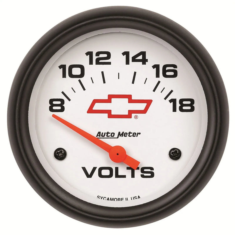 Autometer 2-5/8" Voltmeter 8-18V Chevy Red Bowtie
