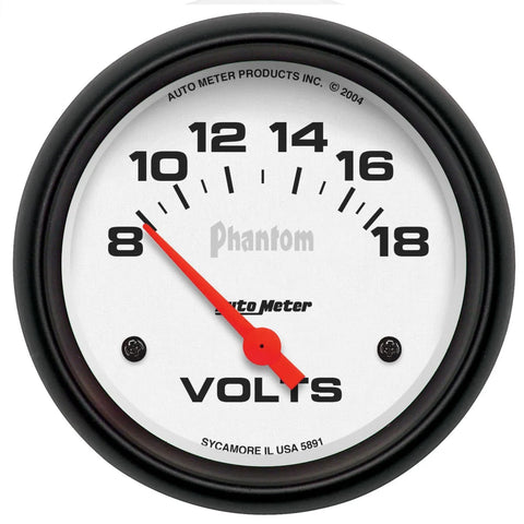 Autometer 2-5/8" Voltmeter 8-18V Air-Core Phantom