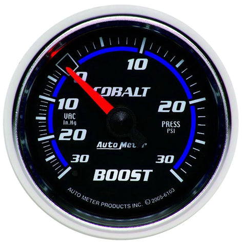 Autometer 2-1/16" Boost/Vacuum 30 In HG/30 PSI Mechanical Cobalt
