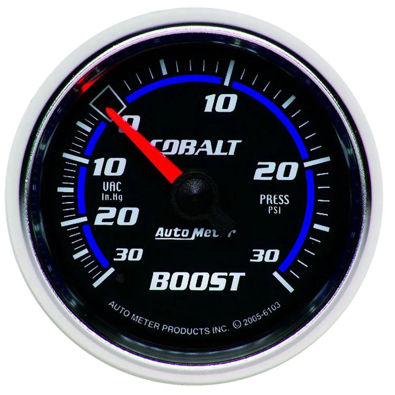 Autometer 2-1/16" Boost/Vacuum 30 In HG/30 PSI Mechanical Cobalt