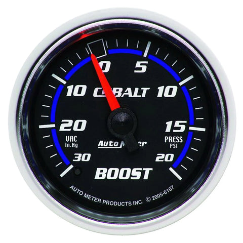Autometer 2-1/16" Boost/Vacuum 30 In HG/20 PSI Mechanical Cobalt
