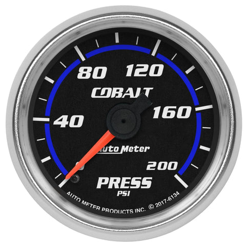 Autometer 2-1/16" Pressure 0-200 PSI Mechanical Cobalt