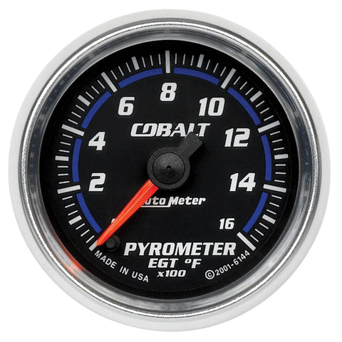 Autometer 2-1/16" Pyrometer 0-1600 °F Stepper Motor Cobalt