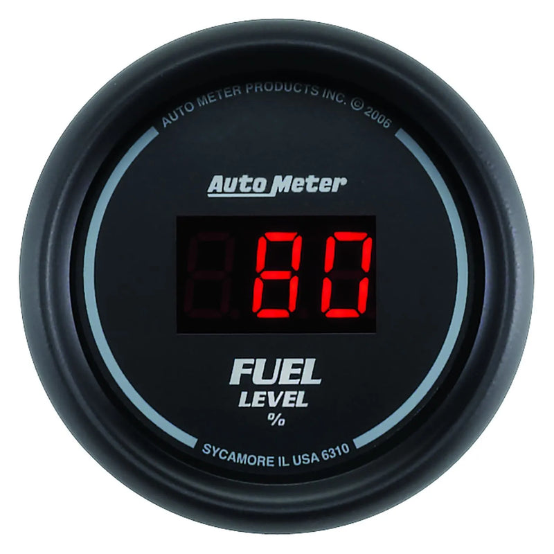 Autometer 2-1/16" Fuel Level Programmable 0-280 ohm Digital - Black/Silver