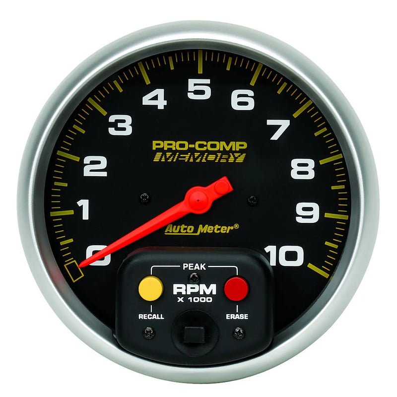 Autometer Tachometer 5" 0-10,000 RPM In-Dash W/Peak Memory Pro-Comp