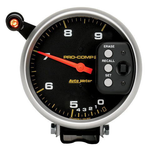 Autometer 5" Tachometer 0-9000 RPM Pedestal Dual Range w/Quick Lite & Peak Memory Pro-Comp