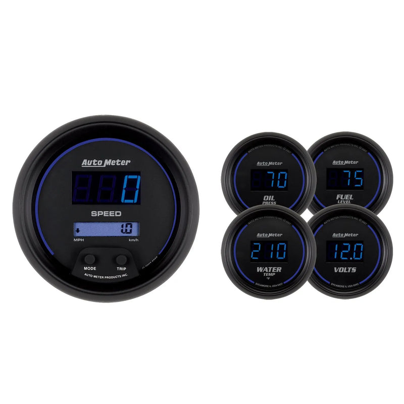 Autometer ATM6900 5 Pc. Gauge Kit 3-3/8" & 2-1/16" Cobalt