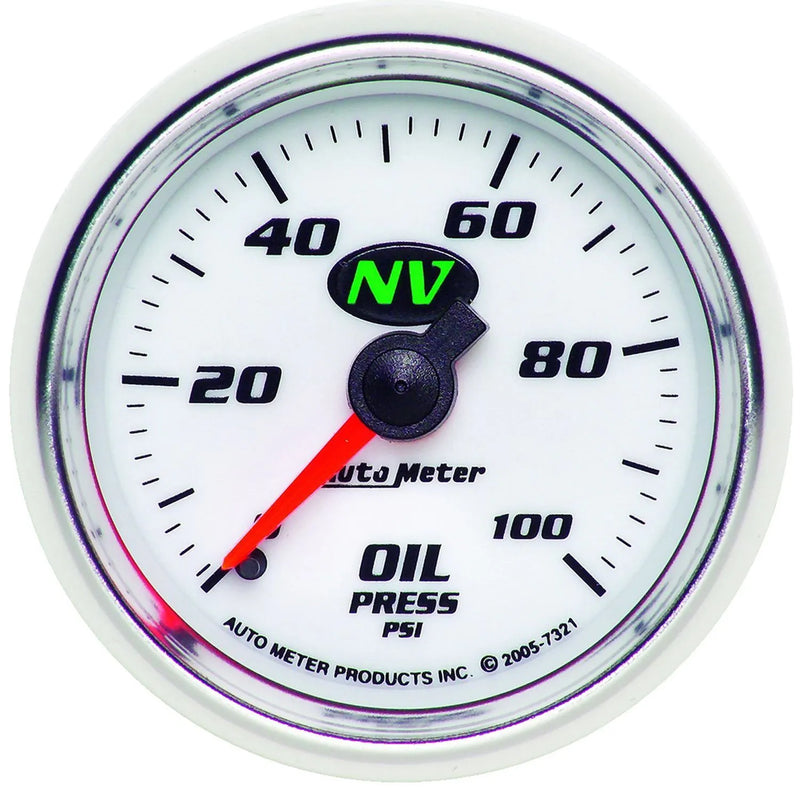 Autometer 2-1/16" Oil Pressure 0-100 PSI Mechanical NV