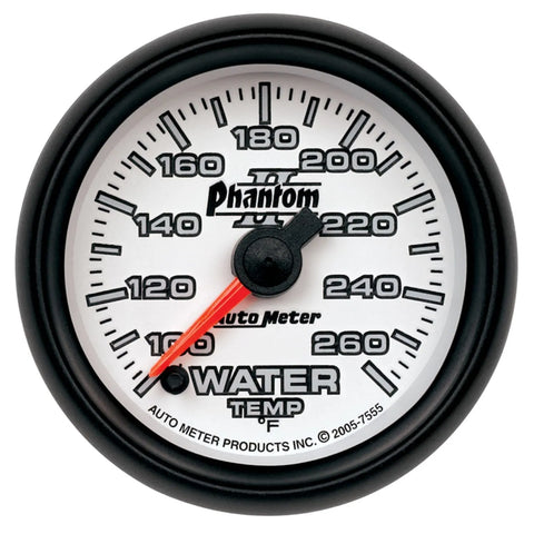 Autometer 2-1/16" Water Temperature 100-260 °F Stepper Motor Phantom II