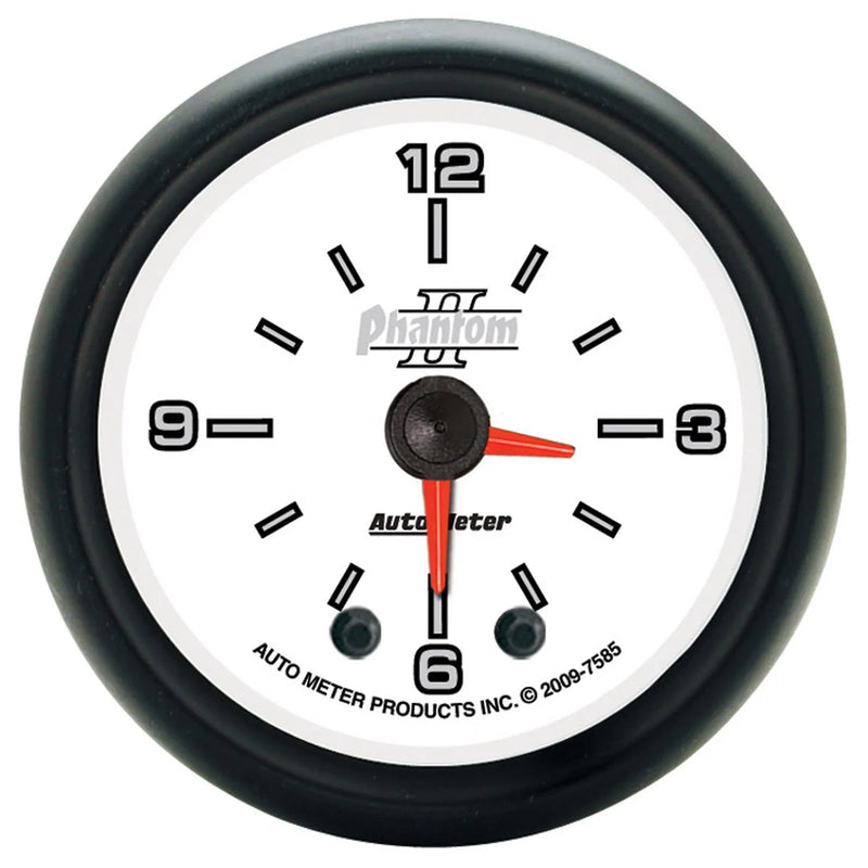 Autometer 2-1/16" Clock 12 Hour Phantom II